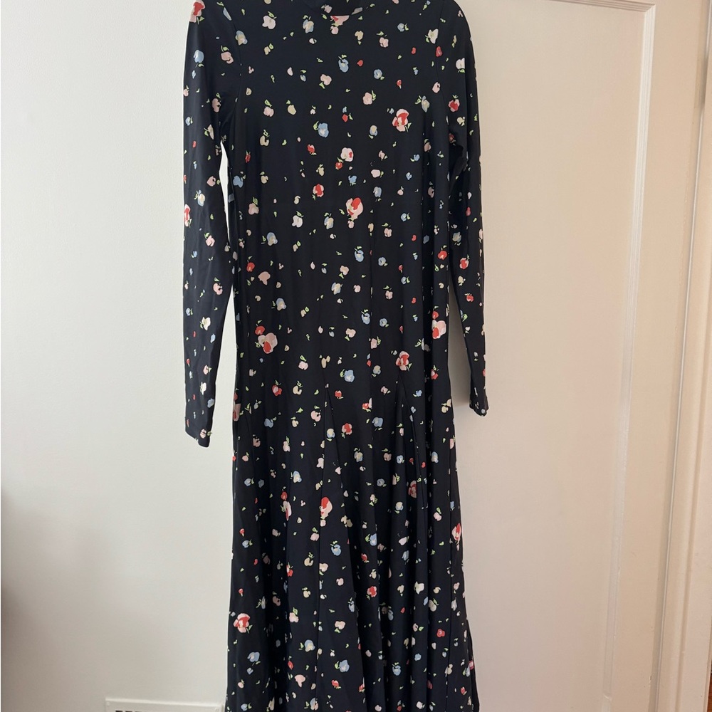 Ganni Floral Black Maxi Dress